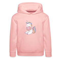 Donut Einhorn nascht Kinder Premium Hoodie - Kristallrosa