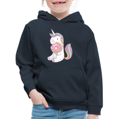 Donut Einhorn nascht Kinder Premium Hoodie - Navy