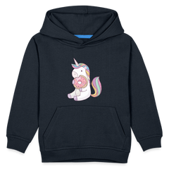 Donut Einhorn nascht Kinder Premium Hoodie - Navy