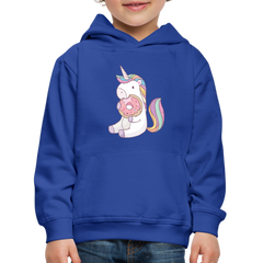 Donut Einhorn nascht Kinder Premium Hoodie - Royalblau
