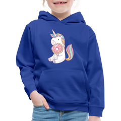 Donut Einhorn nascht Kinder Premium Hoodie - Royalblau