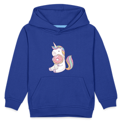Donut Einhorn nascht Kinder Premium Hoodie - Royalblau