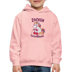 Einhorn Zocken zur Entspannung Kinder Premium Hoodie - Kristallrosa