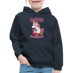 Einhorn Zocken zur Entspannung Kinder Premium Hoodie - Navy