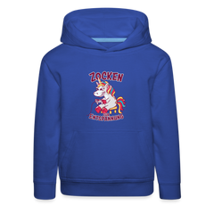 Einhorn Zocken zur Entspannung Kinder Premium Hoodie - Royalblau