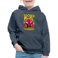 Monster Zocken zur Entspannung Kinder Premium Hoodie - Jeansblau