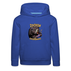 Braunbär Zocken zur Entspannung Kinder Premium Hoodie - Royalblau