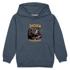 Braunbär Zocken zur Entspannung Kinder Premium Hoodie - Jeansblau