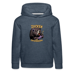 Braunbär Zocken zur Entspannung Kinder Premium Hoodie - Jeansblau