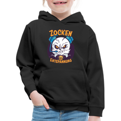 Panda Zocken zur Entspannung Kinder Premium Hoodie - Schwarz