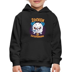 Panda Zocken zur Entspannung Kinder Premium Hoodie - Schwarz