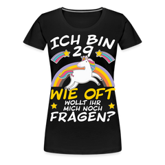 29 Einhorn | Frauen Premium T-Shirt - Schwarz