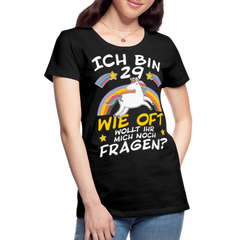 29 Einhorn | Frauen Premium T-Shirt - Schwarz