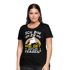 29 Einhorn | Frauen Premium T-Shirt - Schwarz