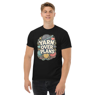 Gildan5000 YARN OVER PLANS Wolle Vor Plänen T-Shirt Schwarz Men's 2 Front