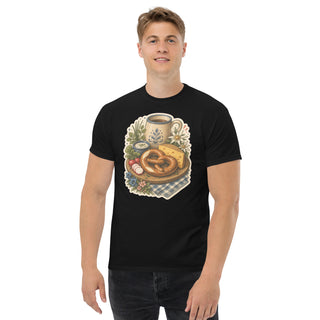 Gildan5000 Brotzeit Brezel Käse T-Shirt Schwarz Men's 2 Front