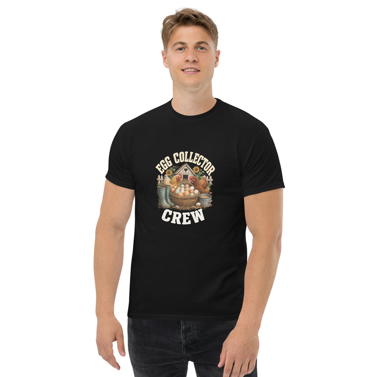 Gildan5000 Eiersammler Hühnercrew T-Shirt Schwarz Men's 2 Front