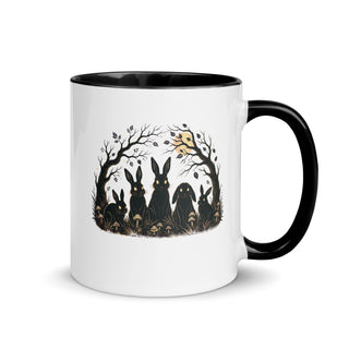 Nächtliche Hasenrunde Tasse Zweifarbig Handle Right Produktbild 1