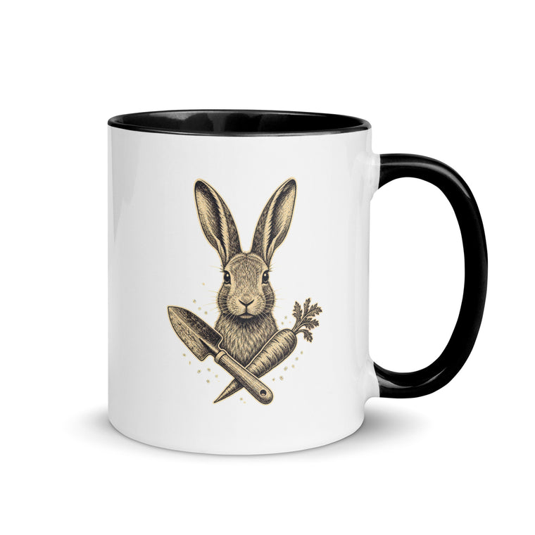 Feldhase mit Karotte und Kelle Tasse Zweifarbig Handle Right Produktbild 1