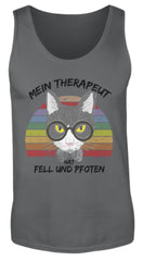 Zeigt katzen therapeut lustiger spruch herren tanktop in Farbe White