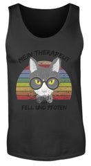 Zeigt katzen therapeut lustiger spruch herren tanktop in Farbe White