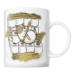 Toilettenpapier Spaghetti Admiral | Lustiger Hamster mit Klopapier | Witzige Tasse in White in Größe M