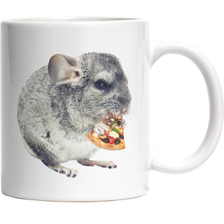 Chinchilla isst Pizza