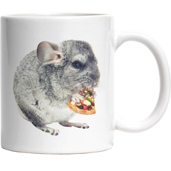 Chinchilla isst Pizza