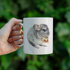 Chinchilla isst Pizza