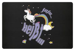 Jaja Einhorn | Cooler Spruch | Fußmatte in Schwarz in Größe 60x40cm