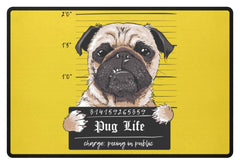 Zeigt krimineller mops lustiger hund schones geschenk fur alle mops besitzer pug life fussmatte in Farbe Rubinrot
