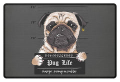 Zeigt krimineller mops lustiger hund schones geschenk fur alle mops besitzer pug life fussmatte in Farbe Gelb