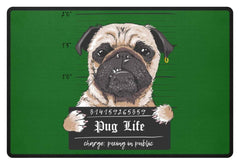 Zeigt krimineller mops lustiger hund schones geschenk fur alle mops besitzer pug life fussmatte in Farbe Pink