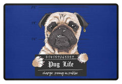Zeigt krimineller mops lustiger hund schones geschenk fur alle mops besitzer pug life fussmatte in Farbe Weiß