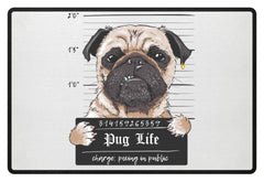 Krimineller Mops | Lustiger Spruch | Pug Life Fußmatte in Kelly Green in Größe 60x40cm