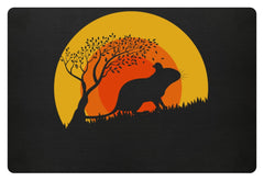 Degu Sonne | Vintage Octdodon Degus | Fußmatte in Schwarz in Größe 60x40cm