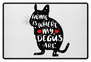 Degus | Geschenk für Deguhalter | Witziger Spruch | Fußmatte in Pink in Größe 60x40cm