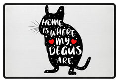 Degus | Geschenk für Deguhalter | Witziger Spruch | Fußmatte in Pink in Größe 60x40cm