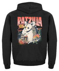 RATZILLA | Lustiges Farbratten-Monster | Kinder Hoodie in Jet Black in Größe 12/14 (152/164)