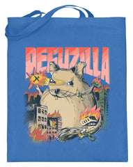 Zeigt deguzilla lustiges degu monster jutebeutel mit langen henkeln in Farbe Blue