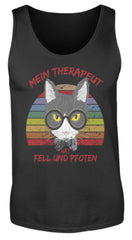 Zeigt susser kater cooler spruch mein therapeut hat fell und pfoten retro katze herren tanktop in Farbe White