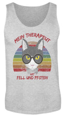 Zeigt susser kater cooler spruch mein therapeut hat fell und pfoten retro katze herren tanktop in Farbe White