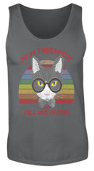 Zeigt susser kater cooler spruch mein therapeut hat fell und pfoten retro katze herren tanktop in Farbe White