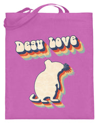 Zeigt degu love vintage retro geschenk fur besitzer von degus jutebeutel mit langen henkeln in Farbe Schwarz