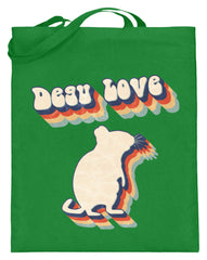 Zeigt degu love vintage retro geschenk fur besitzer von degus jutebeutel mit langen henkeln in Farbe Limetten Grün