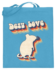 Zeigt degu love vintage retro geschenk fur besitzer von degus jutebeutel mit langen henkeln in Farbe Hellblau