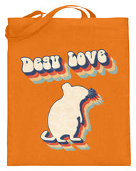 Zeigt degu love vintage retro geschenk fur besitzer von degus jutebeutel mit langen henkeln in Farbe Mittelorange