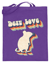Zeigt degu love vintage retro geschenk fur besitzer von degus jutebeutel mit langen henkeln in Farbe Violett