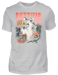 Zeigt ratzilla lustiges ratten monster herren shirt in Farbe Black