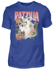 Zeigt ratzilla lustiges ratten monster herren shirt in Farbe Black